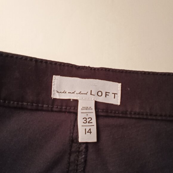 Loft Jeans Size 32/14T High Rise Tapered Leg Black Color - Picture 5 of 9